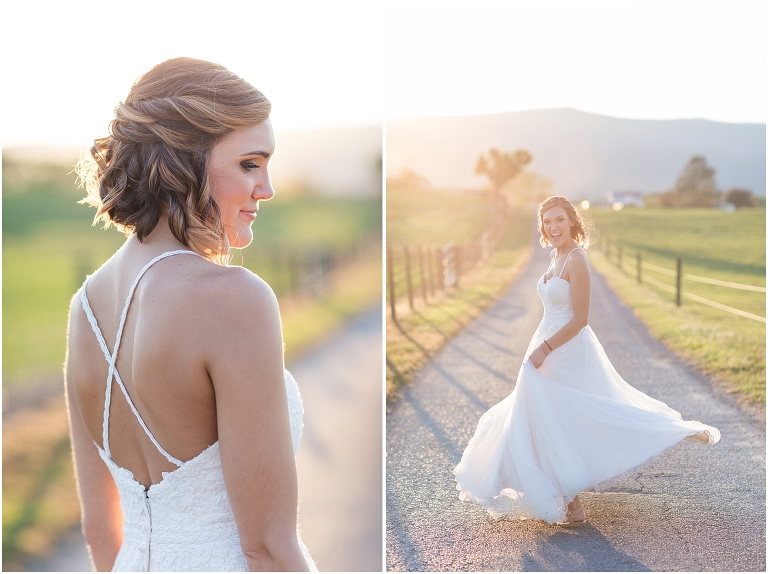 Lora & Zach's spring intimate wedding ceremony at a river overlook followed by their reception and sunset portraits at Rivercrest Farm and Events in the Shenandoah Valley in Virginia.