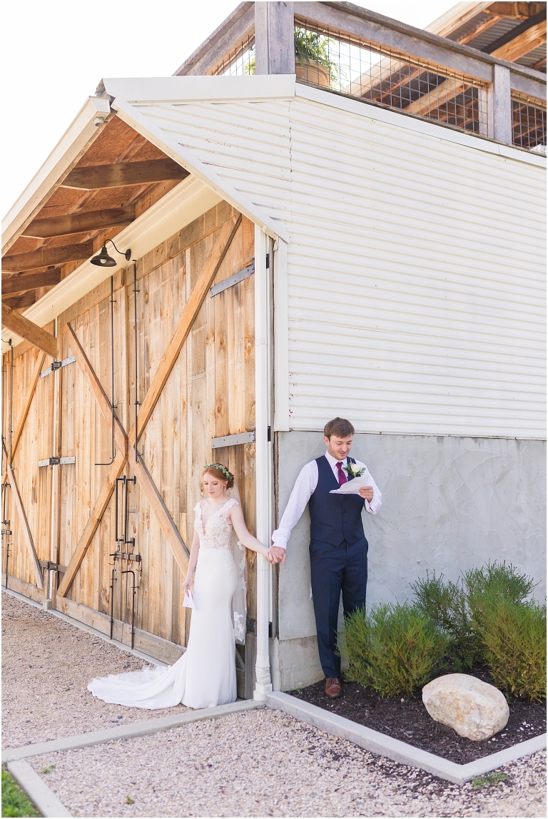 Baylee & Josh's August wedding at Skyridge Farm's rustic barn with a summer storm and sunset portraits in the Shenandoah Valley, Virginia.