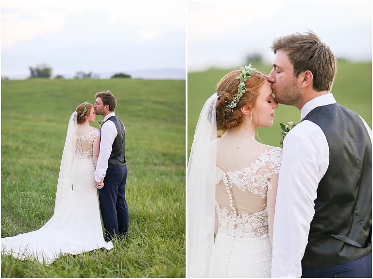 Baylee & Josh's August wedding at Skyridge Farm's rustic barn with a summer storm and sunset portraits in the Shenandoah Valley, Virginia.