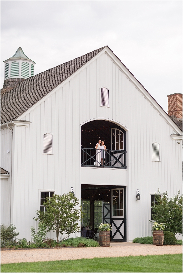 Liv & Hannah's late summer wedding reception at the white barn of Castle Hill Cider near Charlottesville, Virginia.