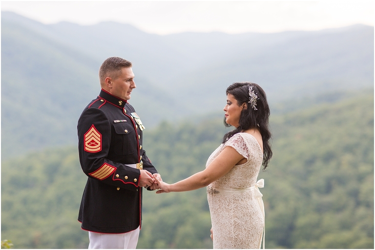 Veronica & Curtis's sunset Blue Ridge Parkway elopement in late summer. Their intimate wedding included their closest family members and a reception dinner in Charlottesville, Virginia.