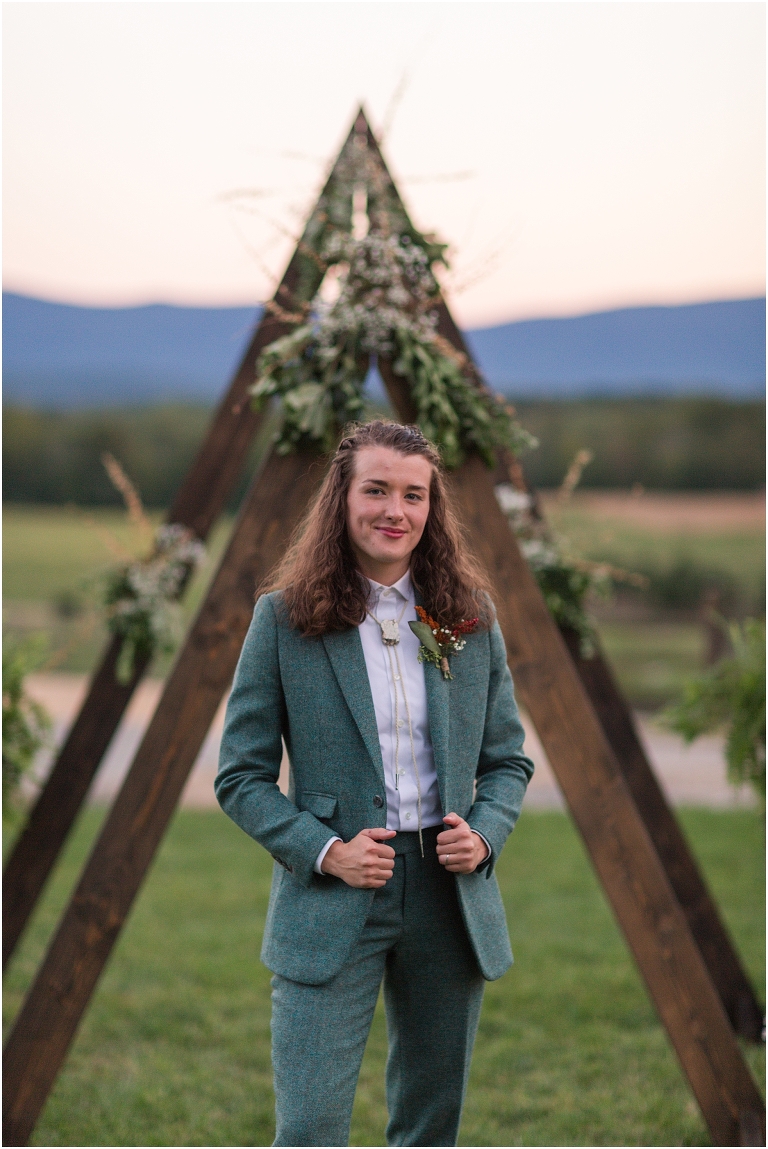 Victoria & Logan's mountain view farm wedding with the sweetest first touch and letter reading.