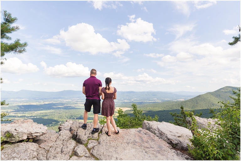Mountaintop proposal in the Shenandoah Valley in Virginia with a view of the mountains