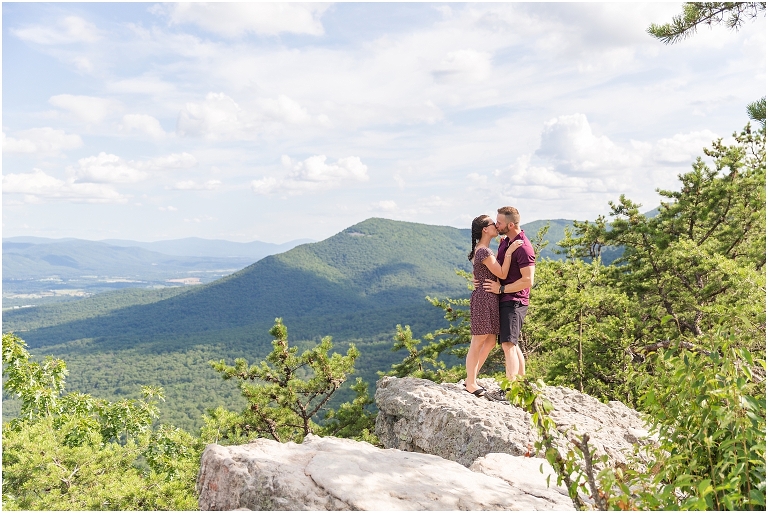 Mountaintop proposal in the Shenandoah Valley in Virginia with a view of the mountains
