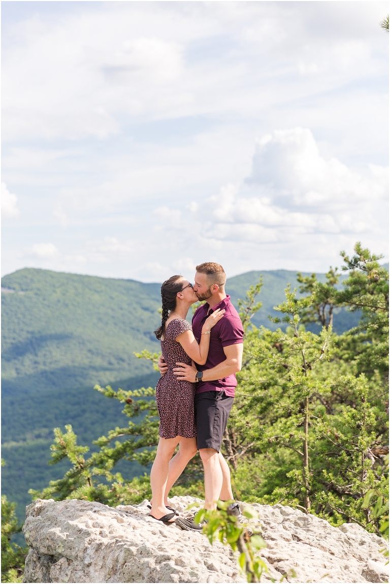 Mountaintop proposal in the Shenandoah Valley in Virginia with a view of the mountains