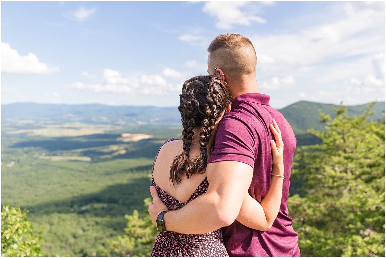 Mountaintop proposal in the Shenandoah Valley in Virginia with a view of the mountains