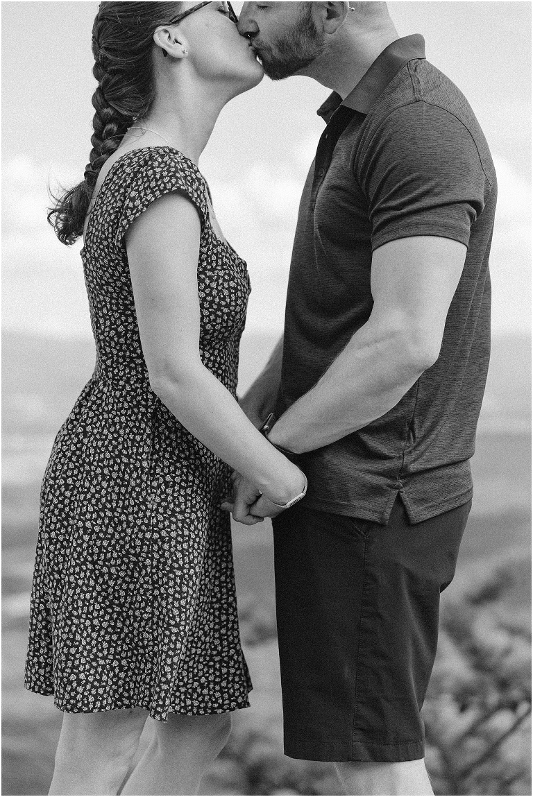 Mountaintop proposal in the Shenandoah Valley in Virginia with a view of the mountains
