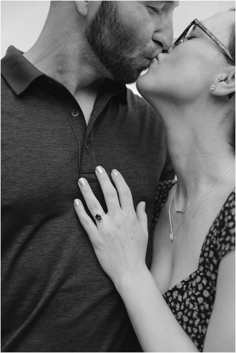 Mountaintop proposal in the Shenandoah Valley in Virginia with a view of the mountains