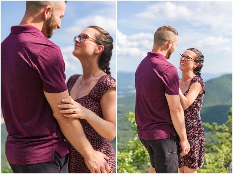 Mountaintop proposal in the Shenandoah Valley in Virginia with a view of the mountains