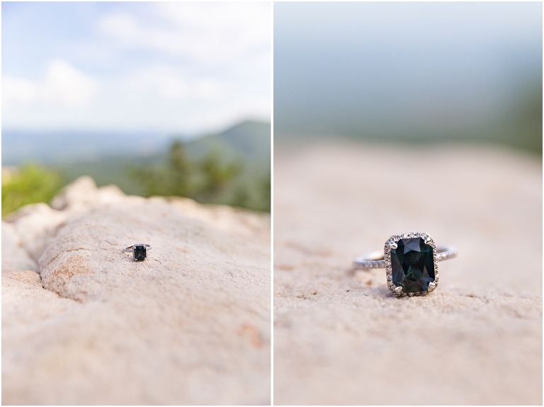 Mountaintop proposal in the Shenandoah Valley in Virginia with a view of the mountains