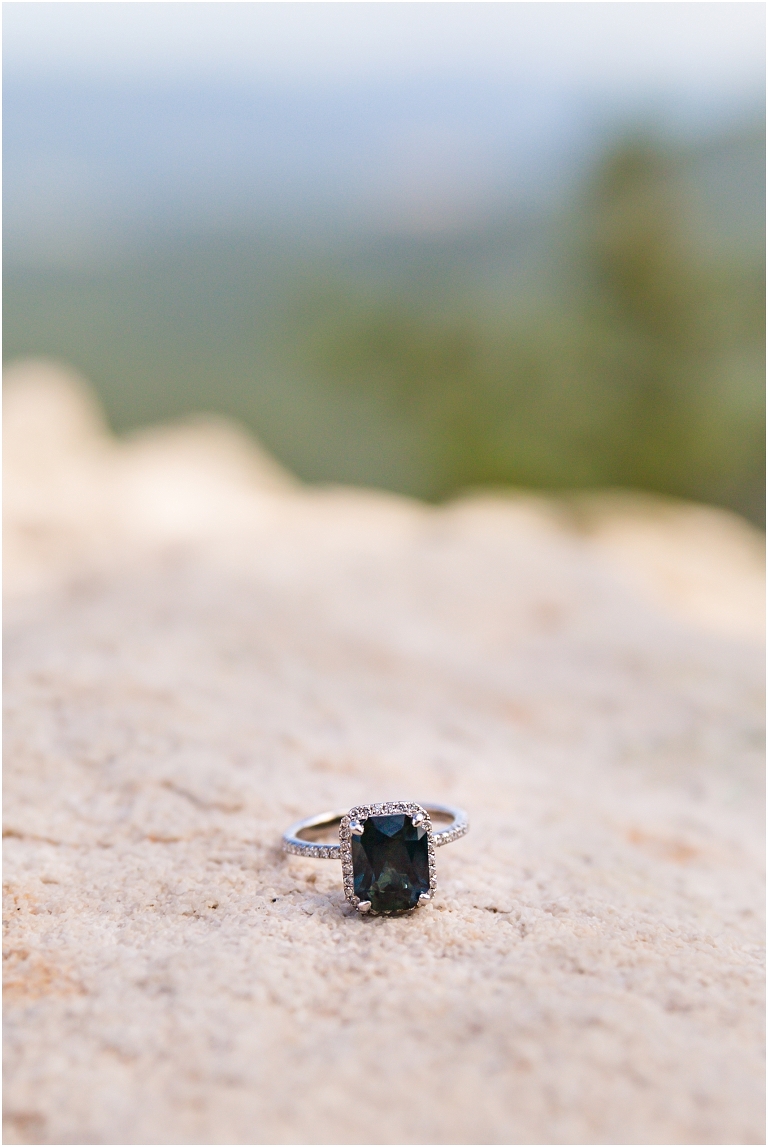 Mountaintop proposal in the Shenandoah Valley in Virginia with a view of the mountains