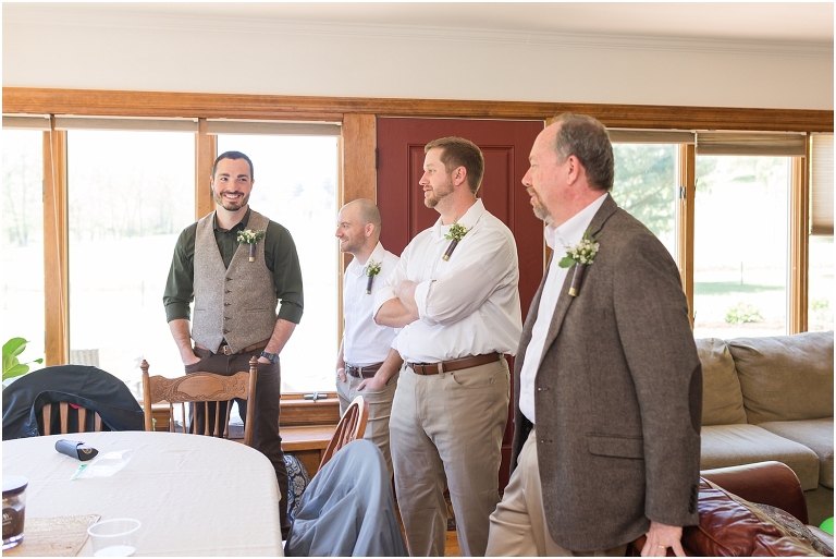 Family farm and barn spring wedding getting ready
