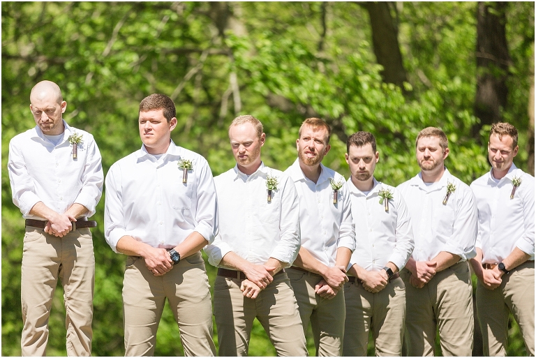 Family farm and barn spring wedding ceremony