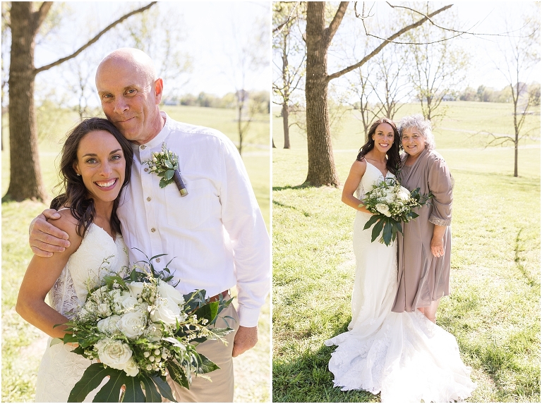 Family farm and barn spring wedding family photos