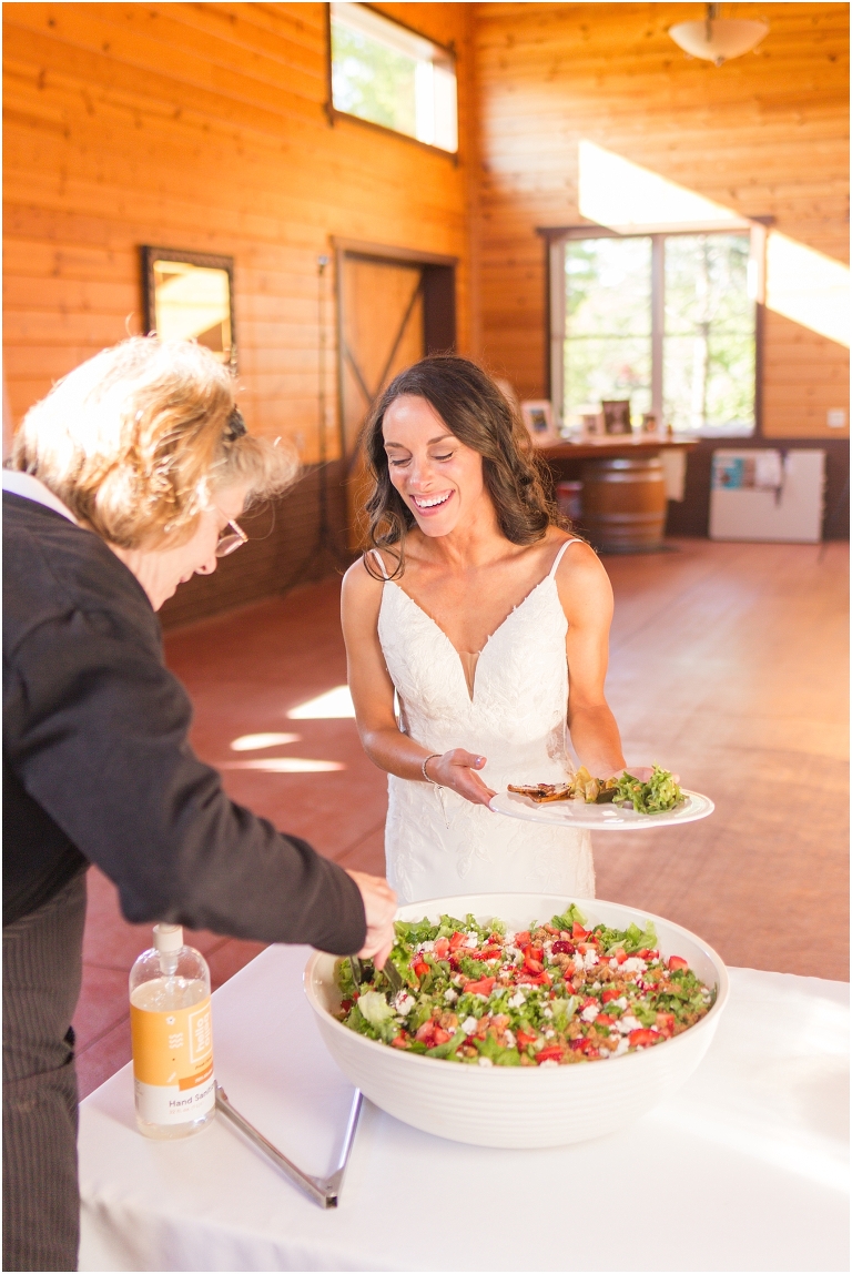 Family farm and barn spring wedding reception