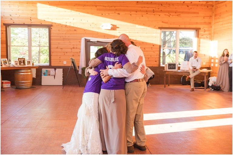 Family farm and barn spring wedding reception