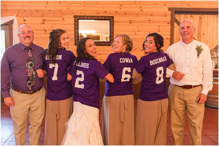 Family farm and barn spring wedding reception