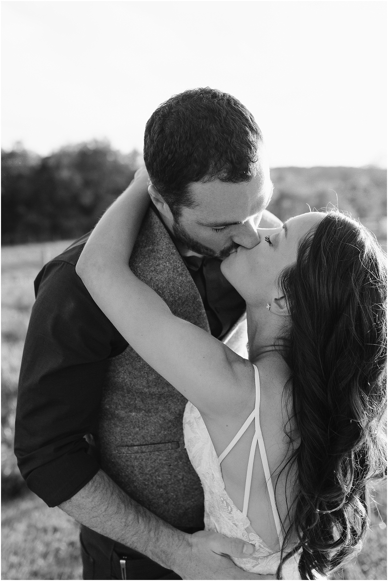 Family farm and barn spring wedding sunset newlywed portraits