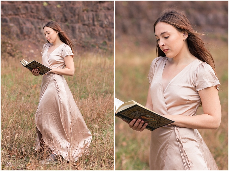 Baltic Born Krystal Champagne Satin Wrap Long Dress - S Sydney Kane Photography Client Closet