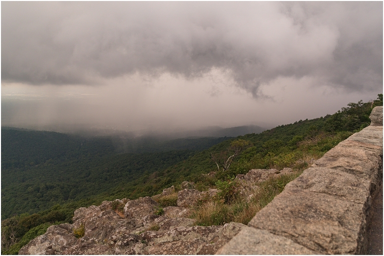 A Blue Ridge Parkway mountain view sunset overlook